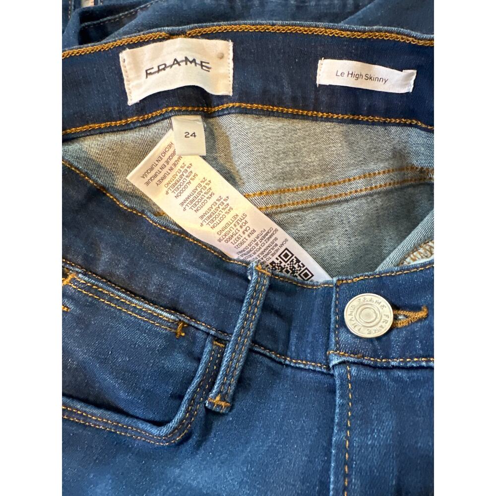 FRAME Le High Skinny Denim Jeans in Kettering High Rise Skinny Stretch Size 24 - Picture 8 of 11